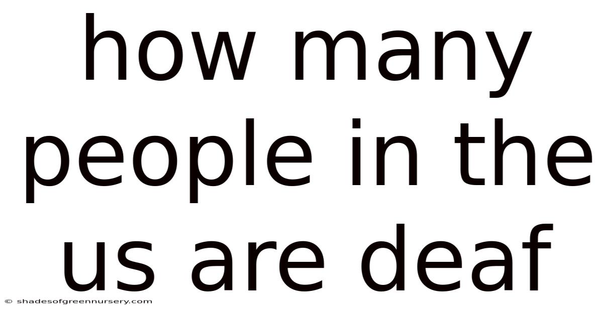 How Many People In The Us Are Deaf