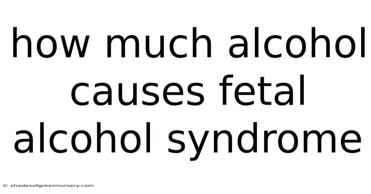 How Much Alcohol Causes Fetal Alcohol Syndrome