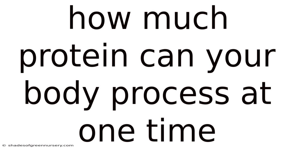 How Much Protein Can Your Body Process At One Time