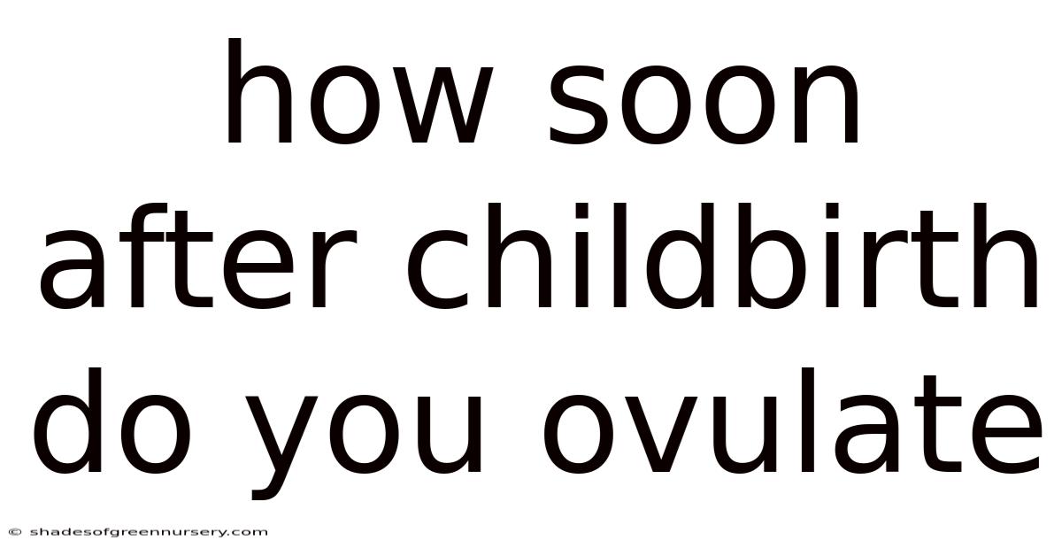 How Soon After Childbirth Do You Ovulate