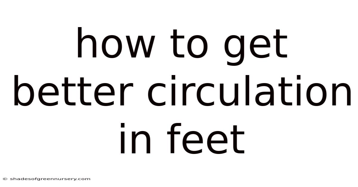 How To Get Better Circulation In Feet