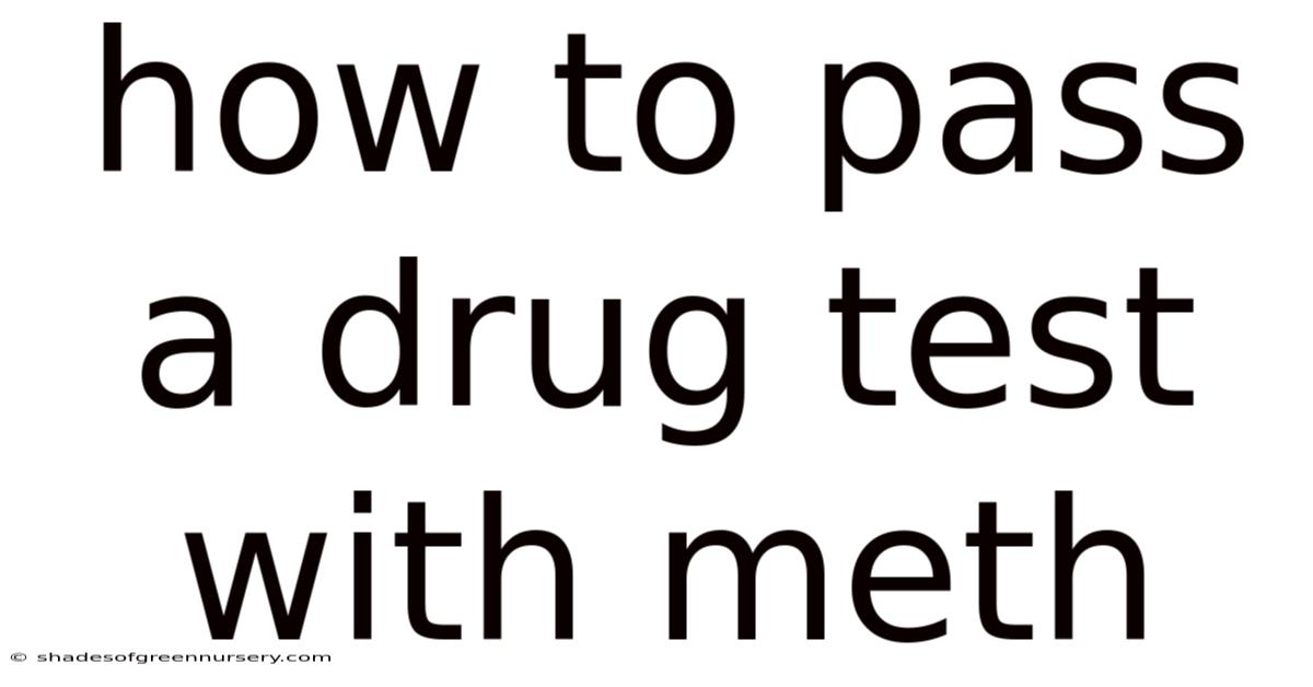 How To Pass A Drug Test With Meth