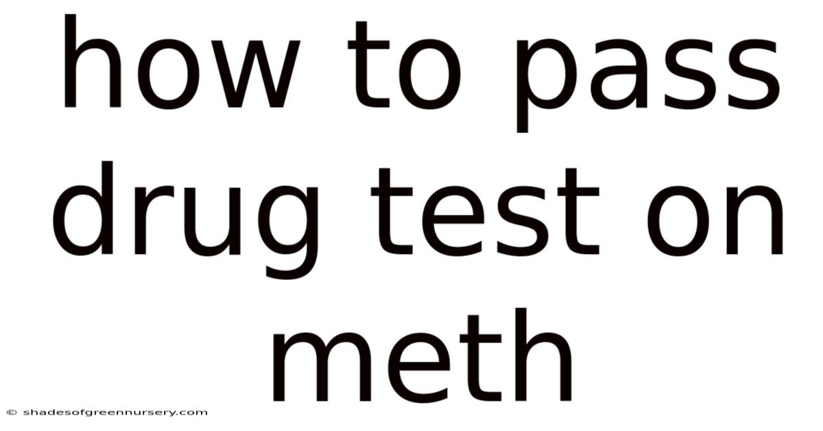 How To Pass Drug Test On Meth