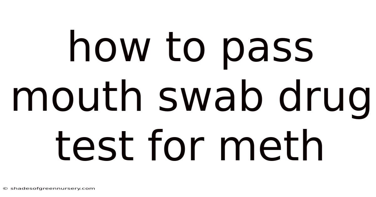 How To Pass Mouth Swab Drug Test For Meth