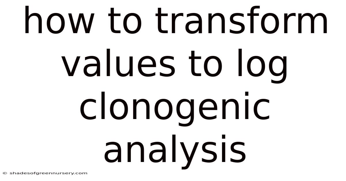 How To Transform Values To Log Clonogenic Analysis