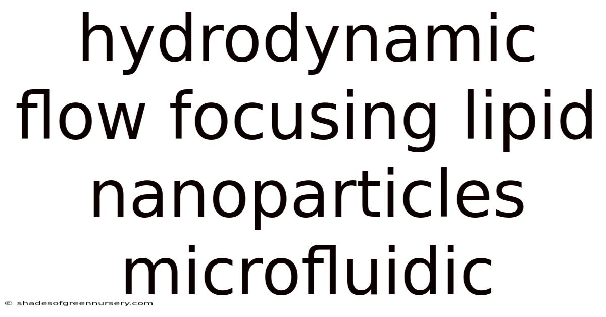 Hydrodynamic Flow Focusing Lipid Nanoparticles Microfluidic