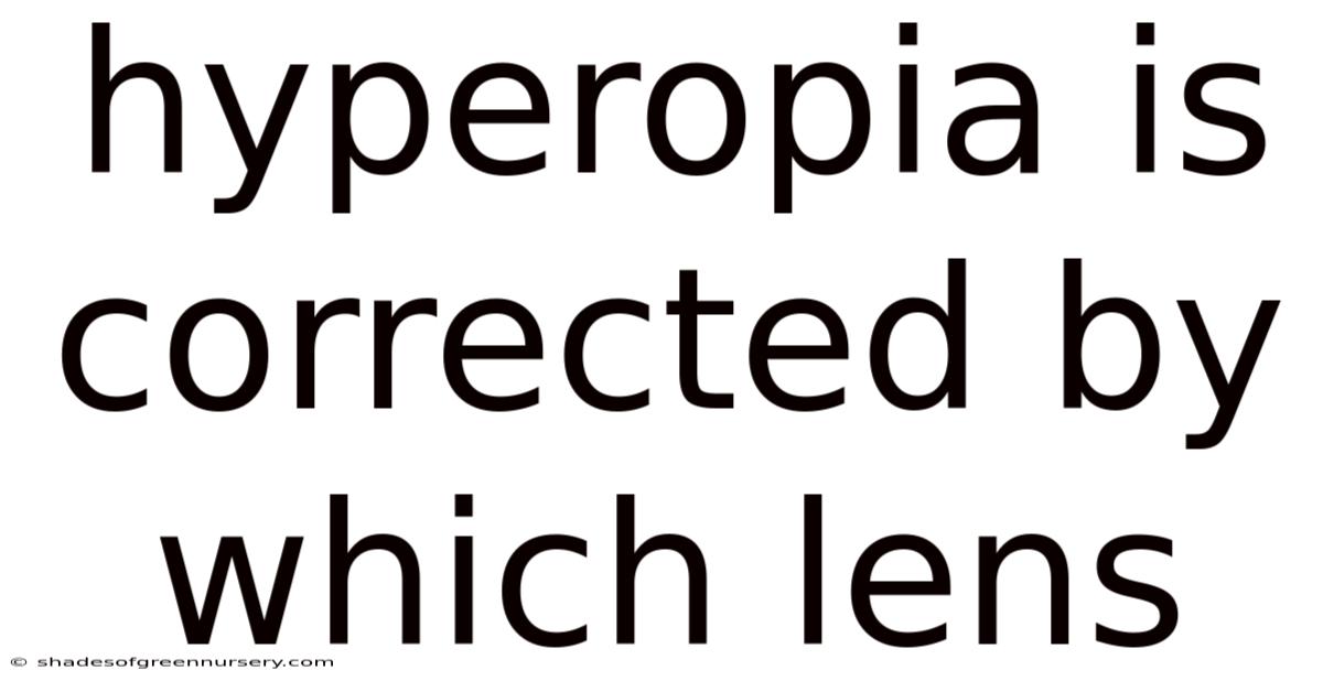 Hyperopia Is Corrected By Which Lens