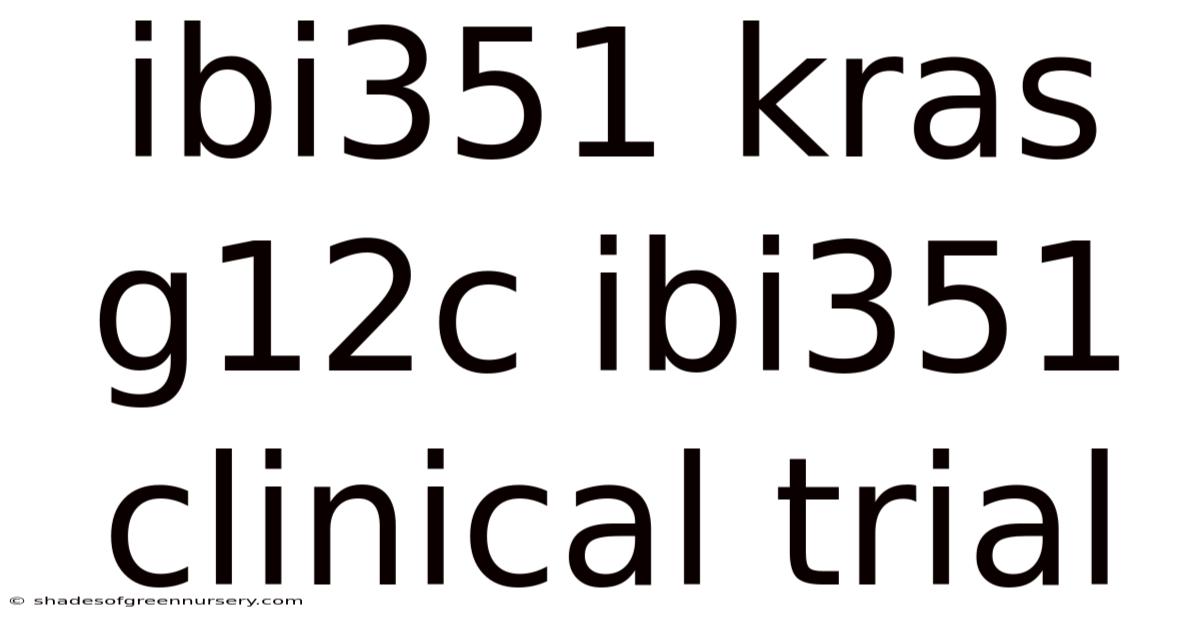 Ibi351 Kras G12c Ibi351 Clinical Trial