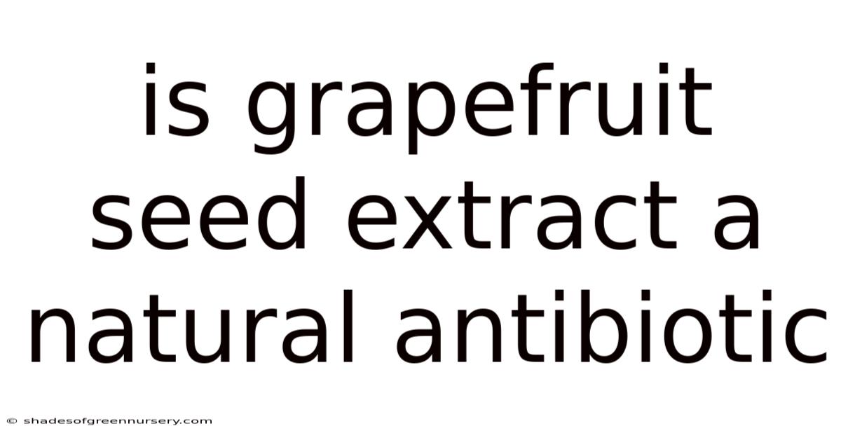 Is Grapefruit Seed Extract A Natural Antibiotic