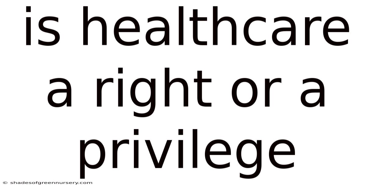 Is Healthcare A Right Or A Privilege