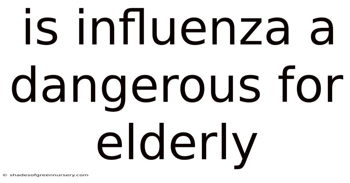 Is Influenza A Dangerous For Elderly