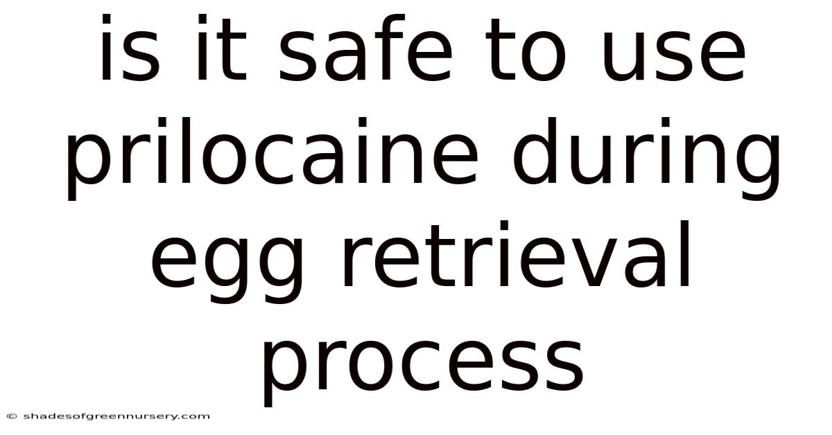 Is It Safe To Use Prilocaine During Egg Retrieval Process