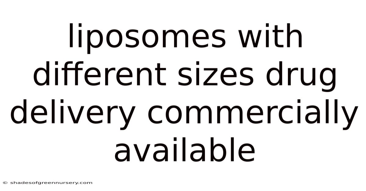 Liposomes With Different Sizes Drug Delivery Commercially Available