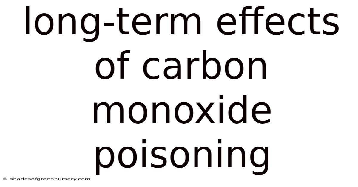 Long-term Effects Of Carbon Monoxide Poisoning