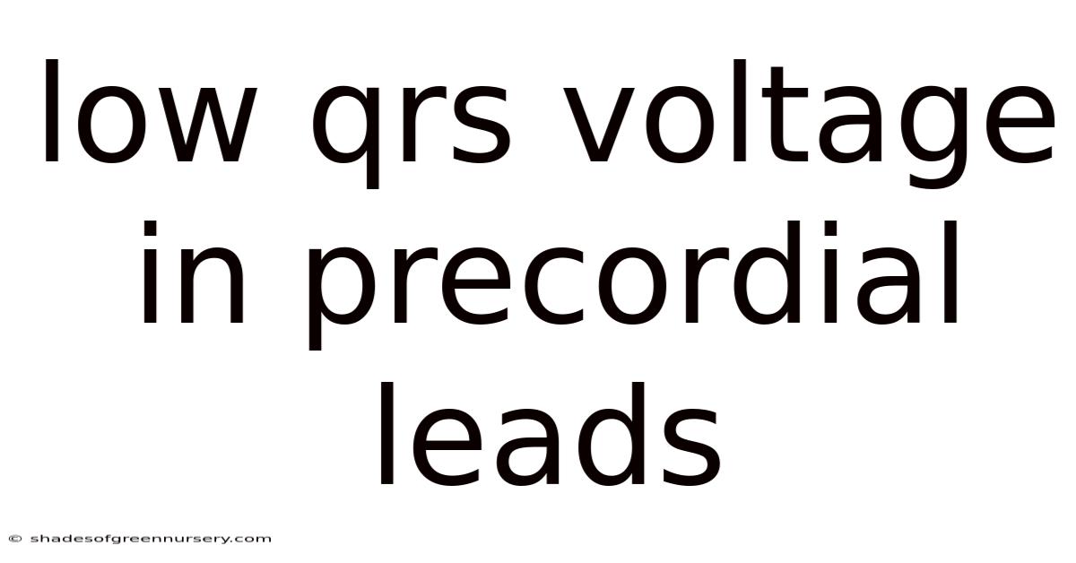 Low Qrs Voltage In Precordial Leads