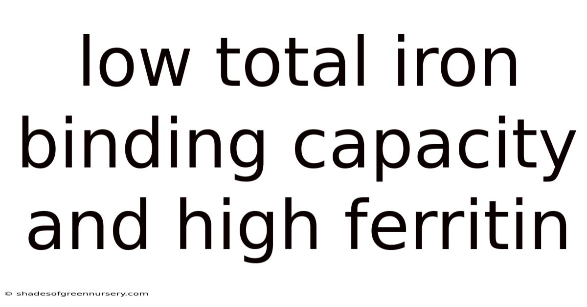 Low Total Iron Binding Capacity And High Ferritin
