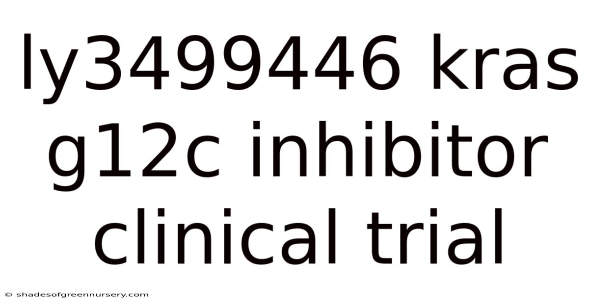 Ly3499446 Kras G12c Inhibitor Clinical Trial