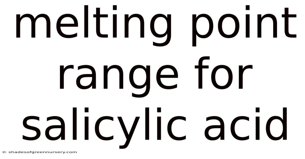 Melting Point Range For Salicylic Acid