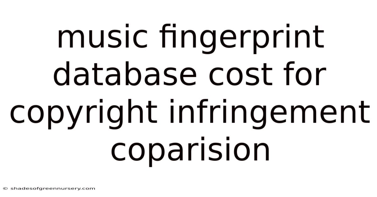 Music Fingerprint Database Cost For Copyright Infringement Coparision