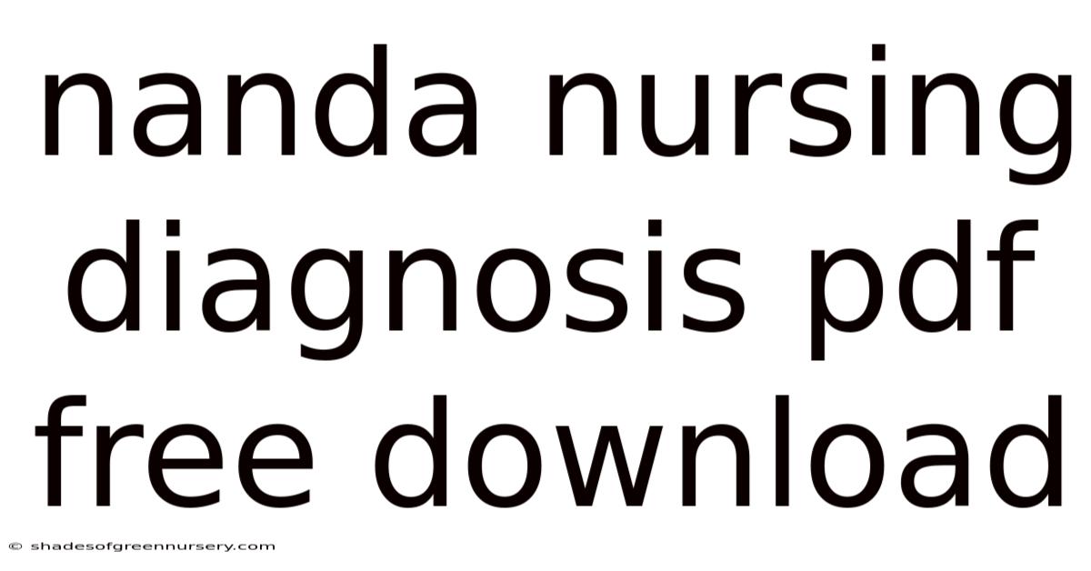 Nanda Nursing Diagnosis Pdf Free Download