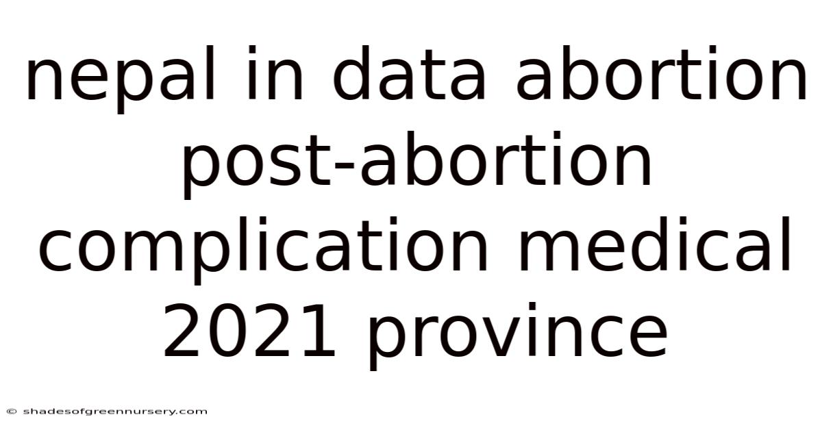 Nepal In Data Abortion Post-abortion Complication Medical 2021 Province