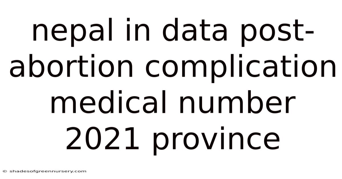 Nepal In Data Post-abortion Complication Medical Number 2021 Province