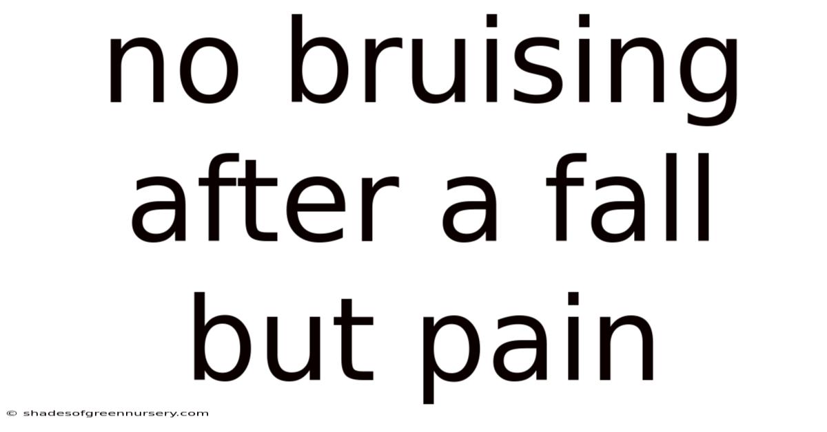 No Bruising After A Fall But Pain