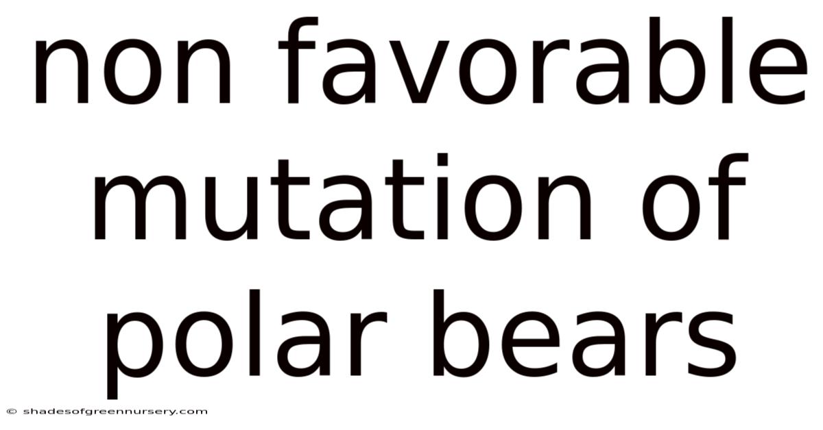 Non Favorable Mutation Of Polar Bears