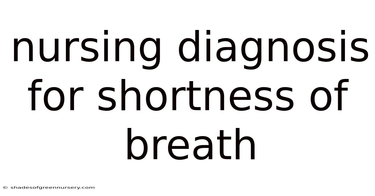 Nursing Diagnosis For Shortness Of Breath