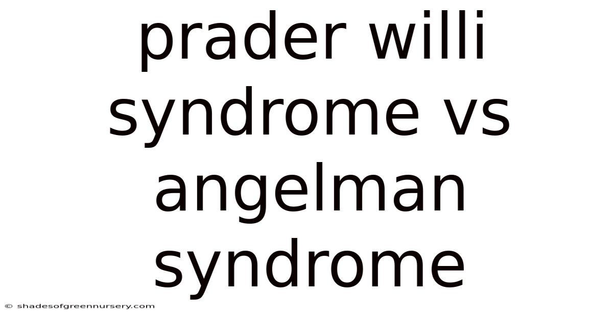 Prader Willi Syndrome Vs Angelman Syndrome