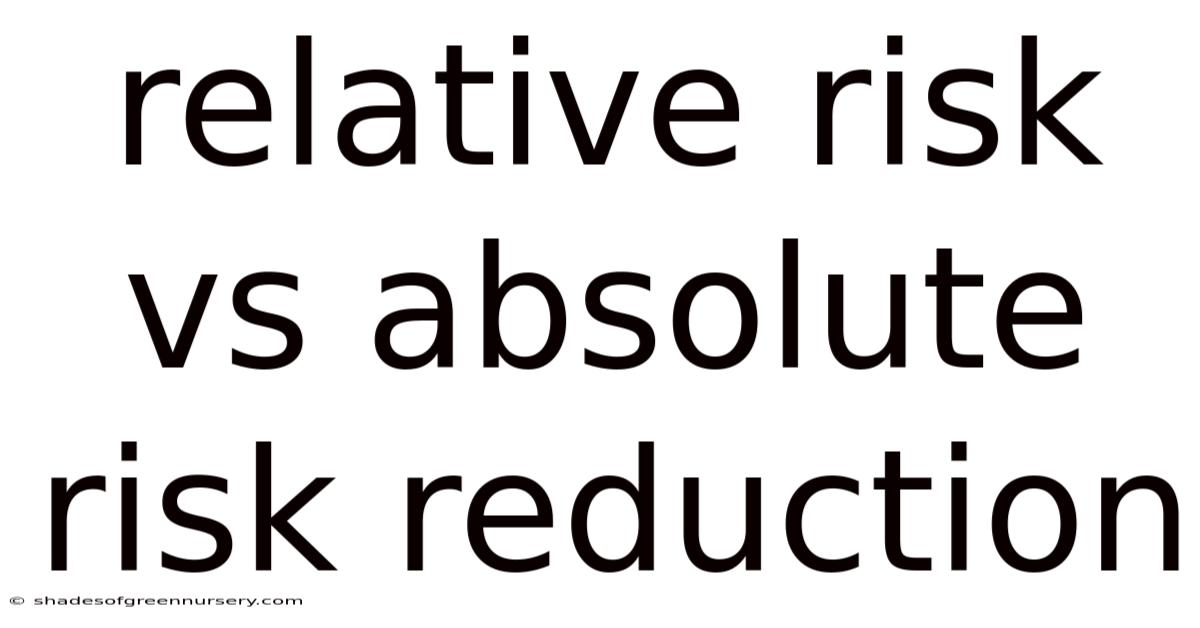 Relative Risk Vs Absolute Risk Reduction