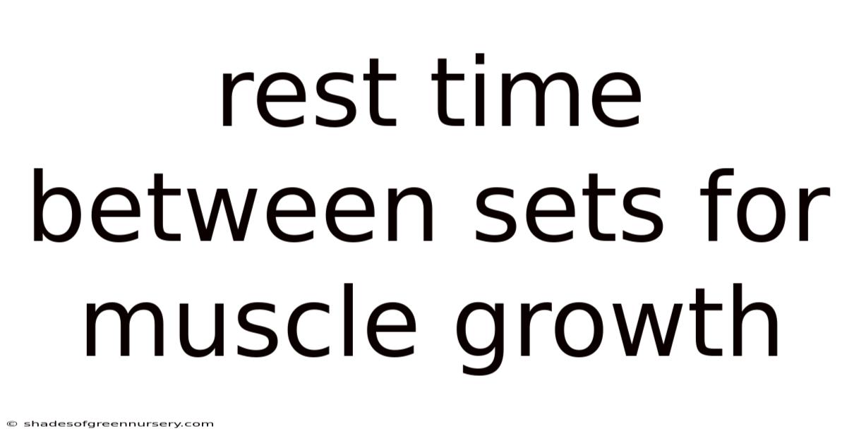 Rest Time Between Sets For Muscle Growth