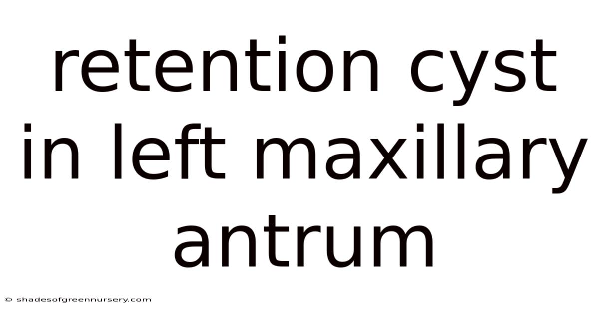 Retention Cyst In Left Maxillary Antrum