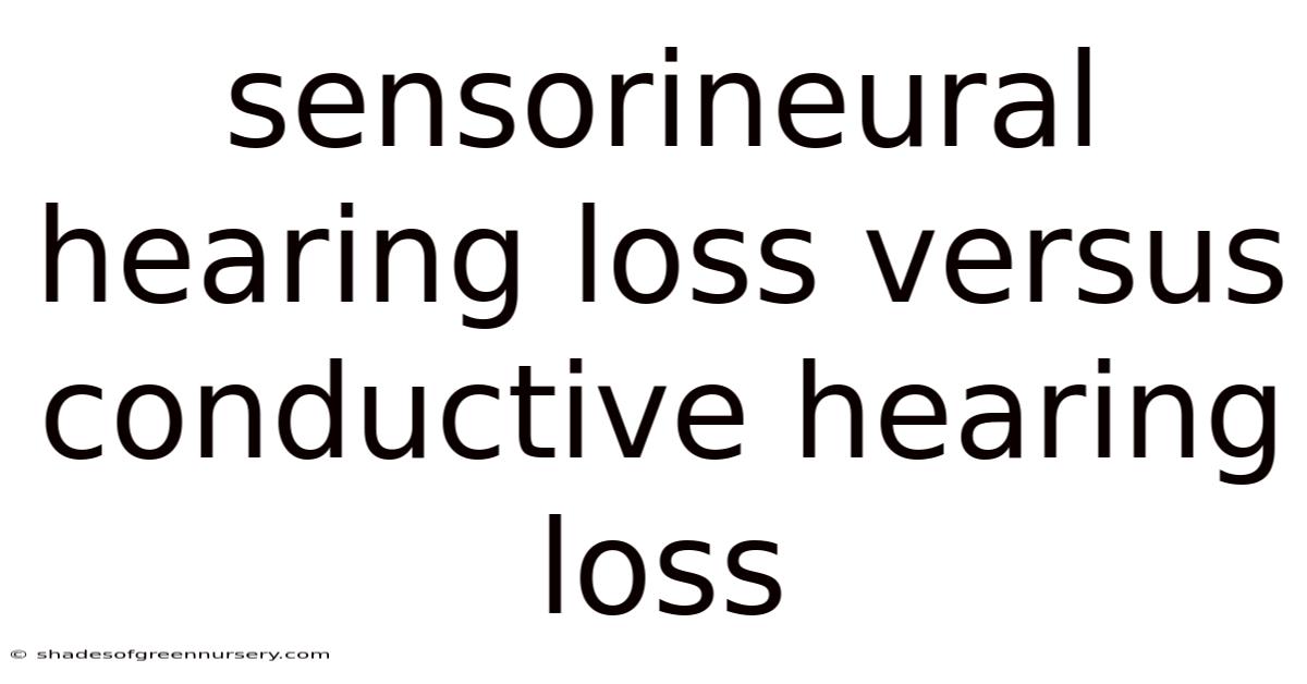 Sensorineural Hearing Loss Versus Conductive Hearing Loss