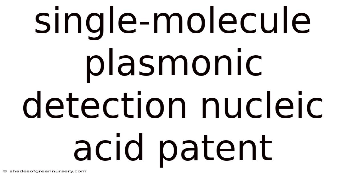 Single-molecule Plasmonic Detection Nucleic Acid Patent