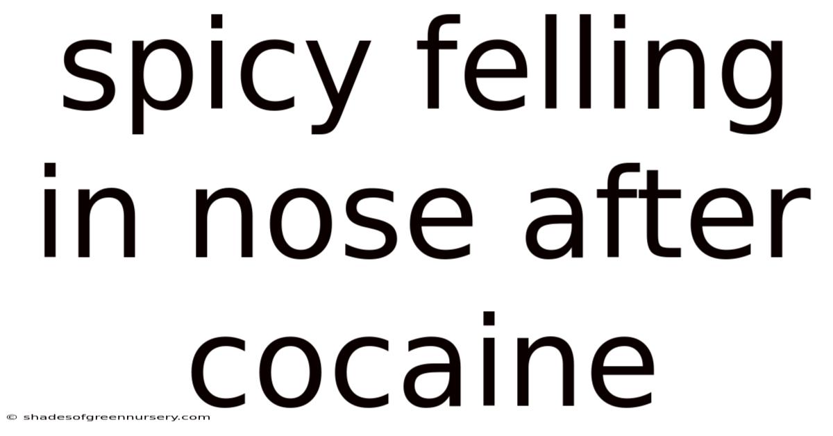 Spicy Felling In Nose After Cocaine