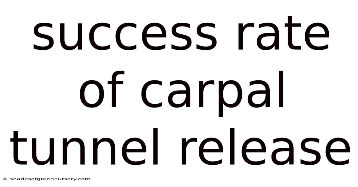 Success Rate Of Carpal Tunnel Release