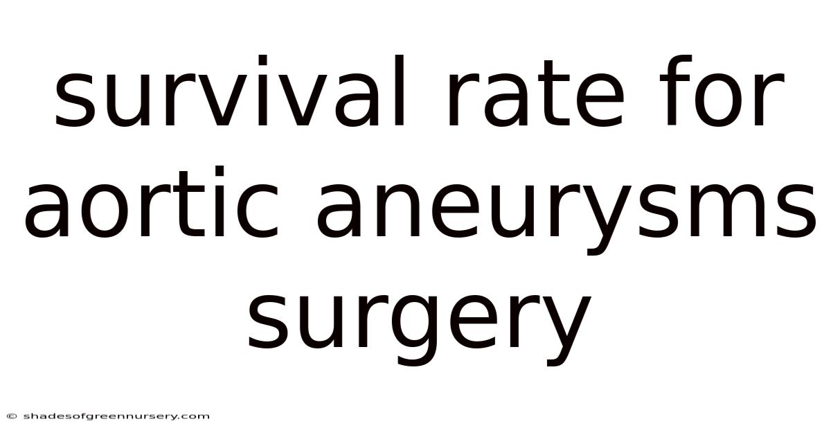 Survival Rate For Aortic Aneurysms Surgery