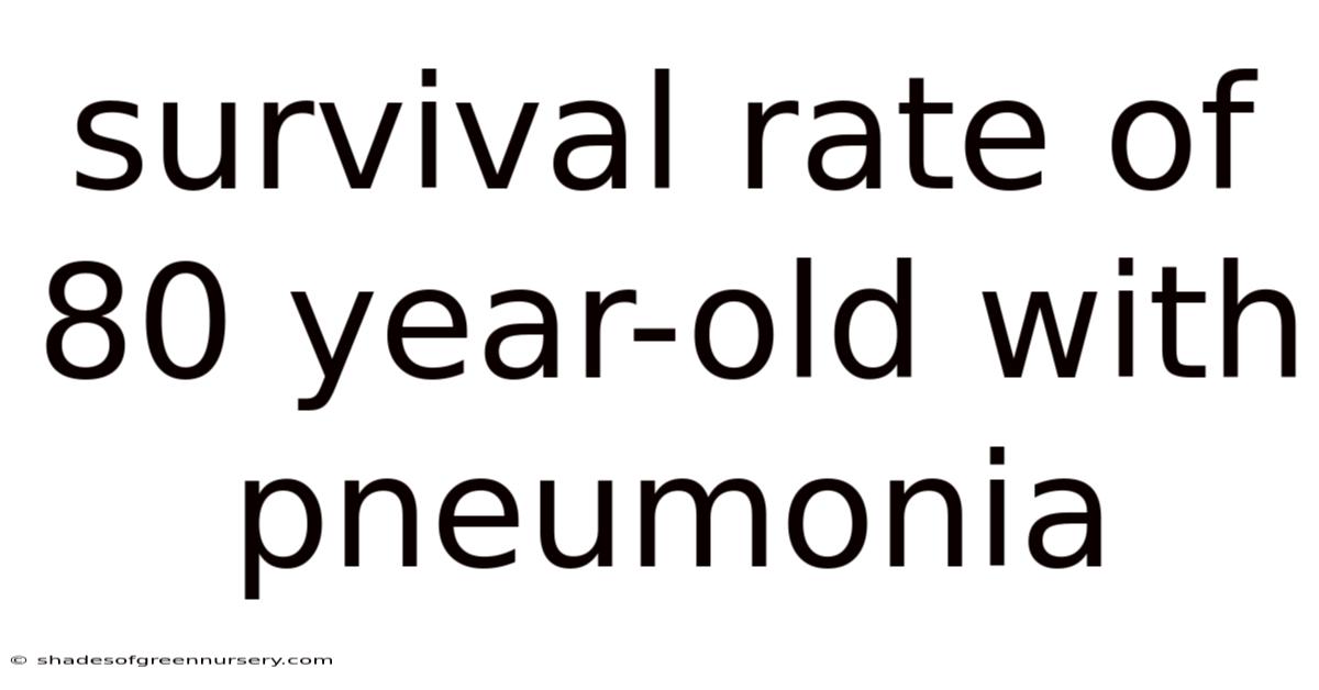 Survival Rate Of 80 Year-old With Pneumonia