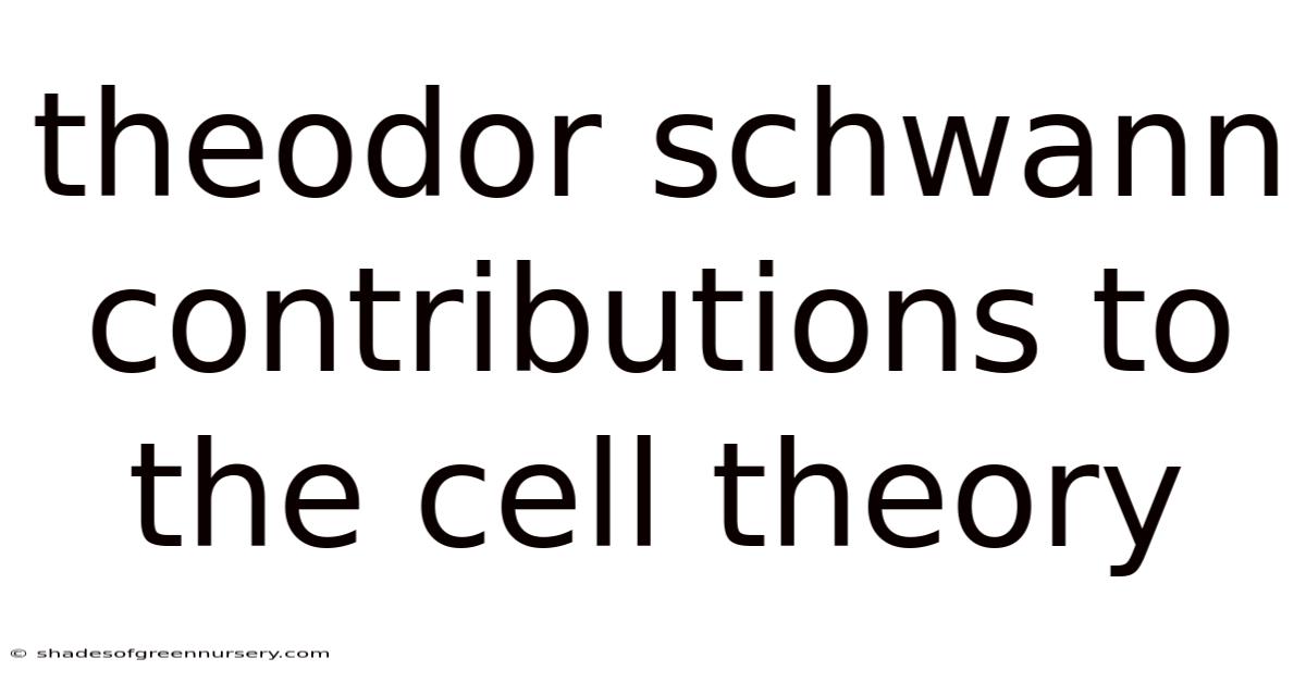 Theodor Schwann Contributions To The Cell Theory