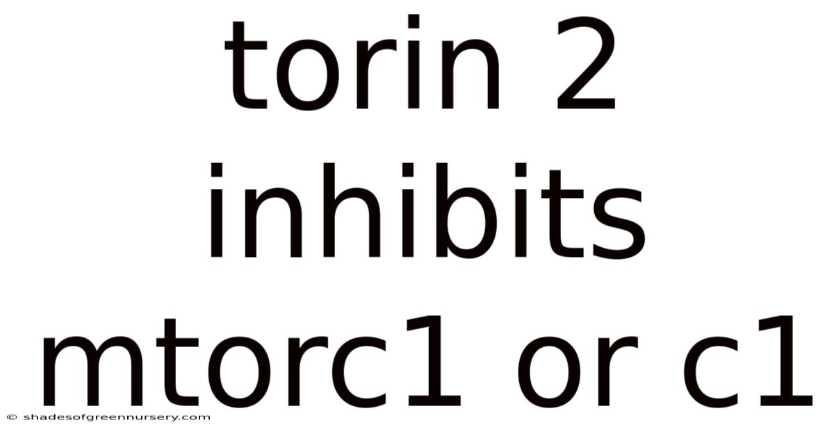 Torin 2 Inhibits Mtorc1 Or C1