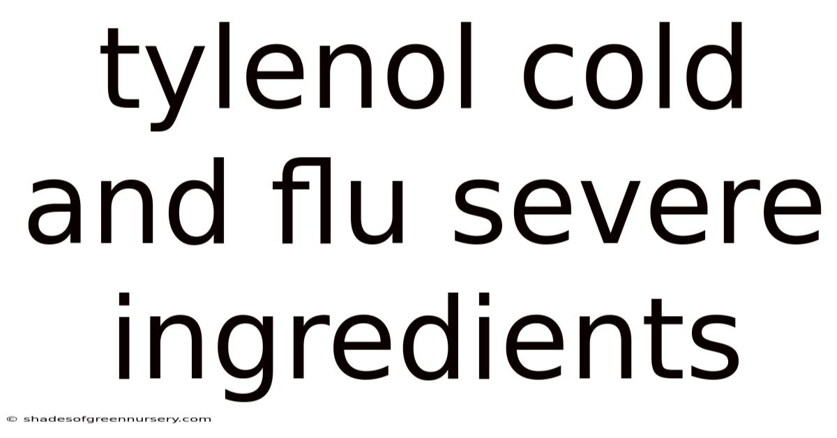 Tylenol Cold And Flu Severe Ingredients