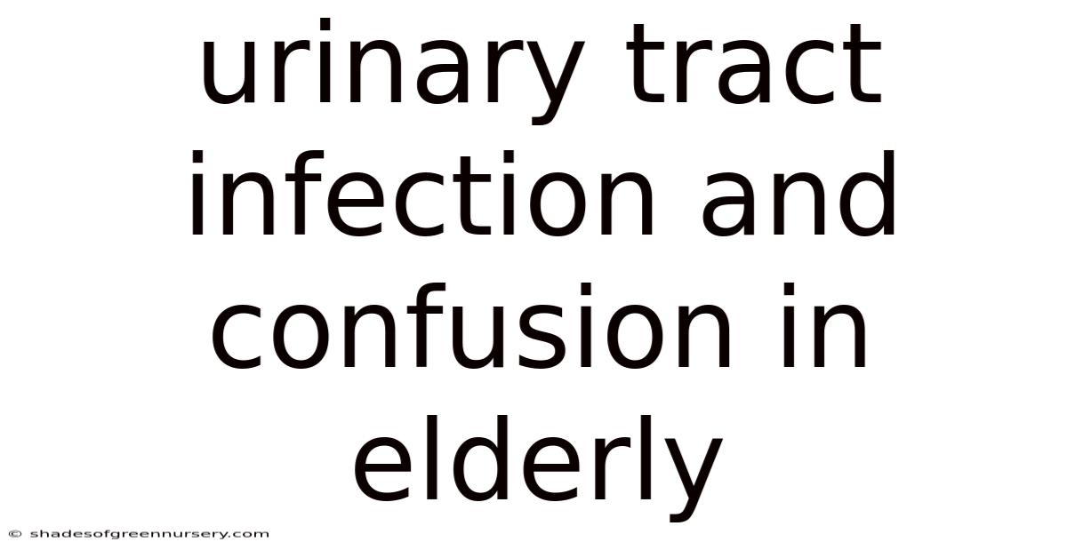 Urinary Tract Infection And Confusion In Elderly