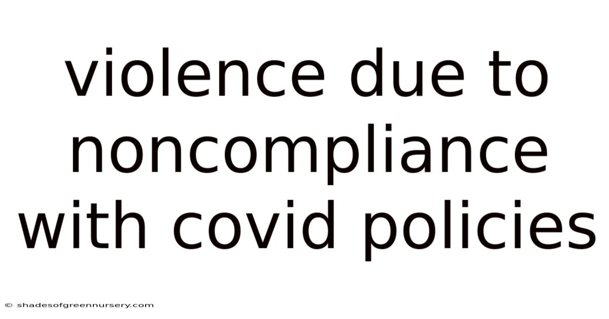 Violence Due To Noncompliance With Covid Policies