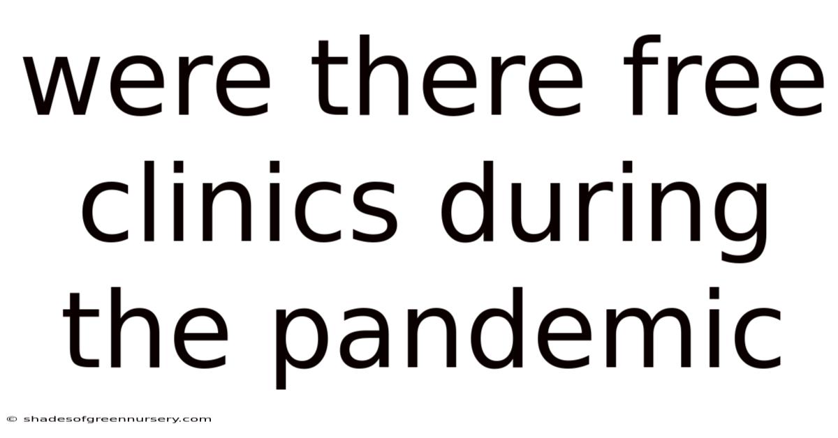 Were There Free Clinics During The Pandemic