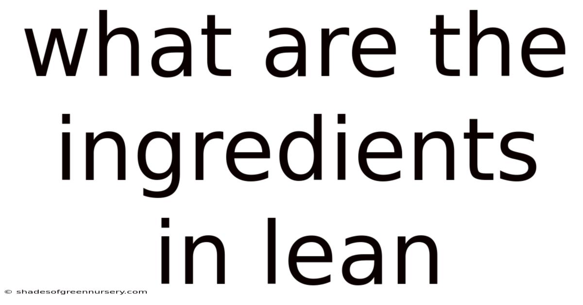 What Are The Ingredients In Lean