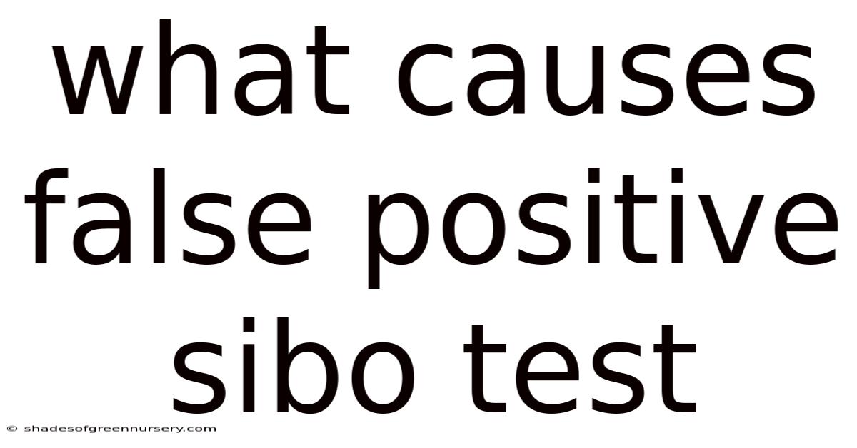 What Causes False Positive Sibo Test