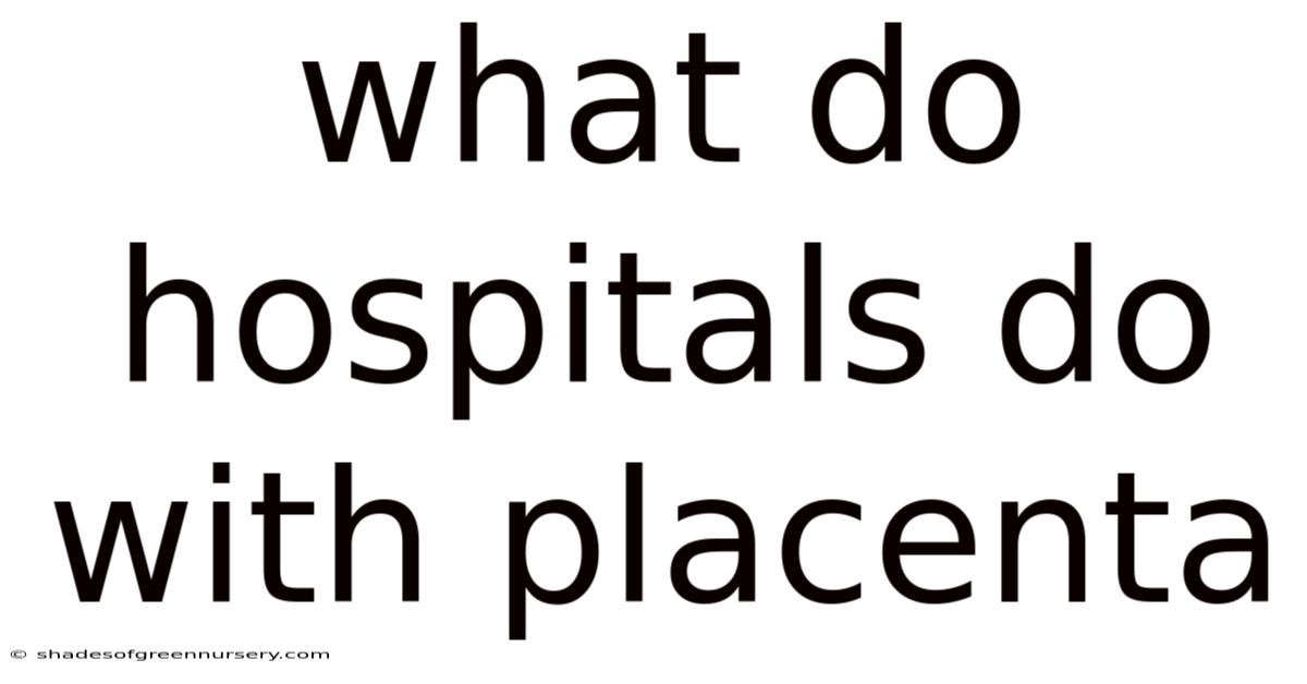 What Do Hospitals Do With Placenta
