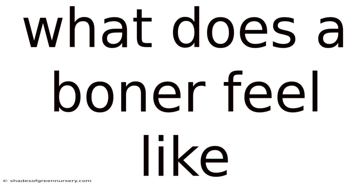 What Does A Boner Feel Like