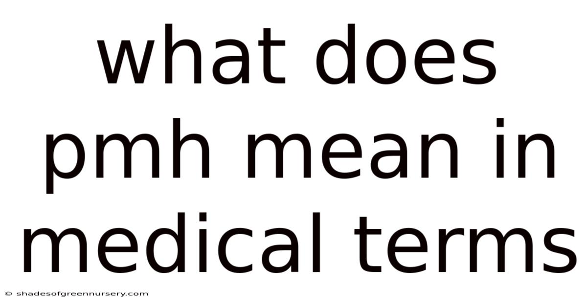 What Does Pmh Mean In Medical Terms